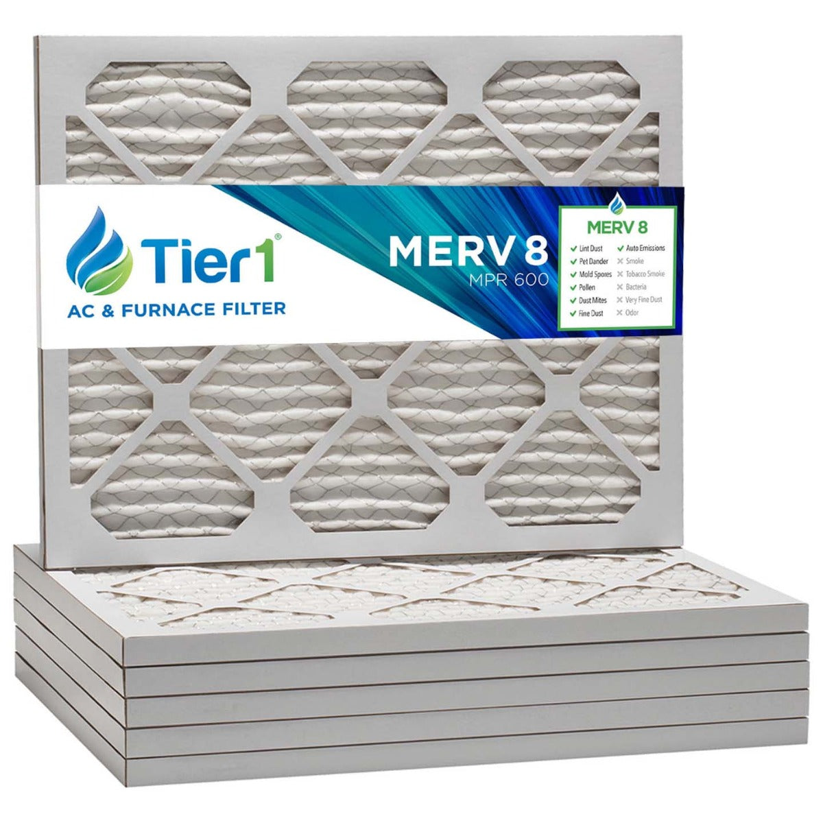 20x22x1 Merv 8 Universal Air Filter By Tier1 (6-Pack) - Air Filters - 119.52 - DiscountFilterStore.com