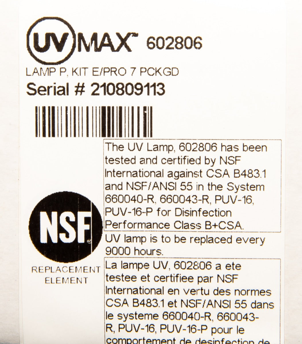 602806 Viqua Water Disinfection System UV Lamp - Whole House Systems - 169.0 - DiscountFilterStore.com