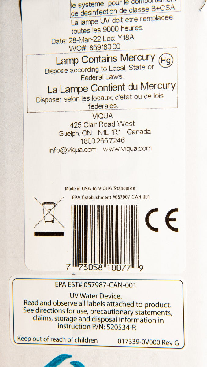 Viqua 602810-102 Lamp and Sleeve Kit for D Model Systems - Whole House Systems - 181.0 - DiscountFilterStore.com