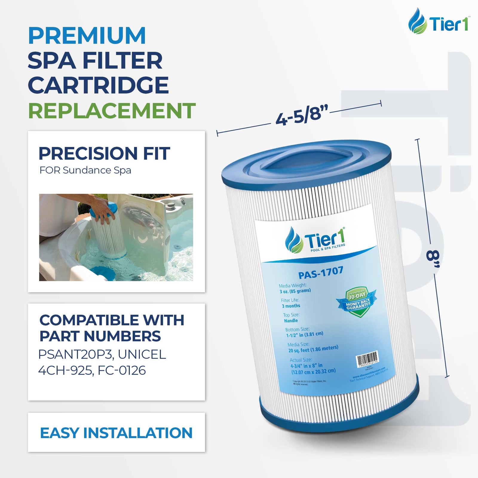 Tier1 Spa Filter for Sundance Spa -Washable Trilobal Dirt-Lock Pleats - Pool and Spa Filters - 17.41 - DiscountFilterStore.com