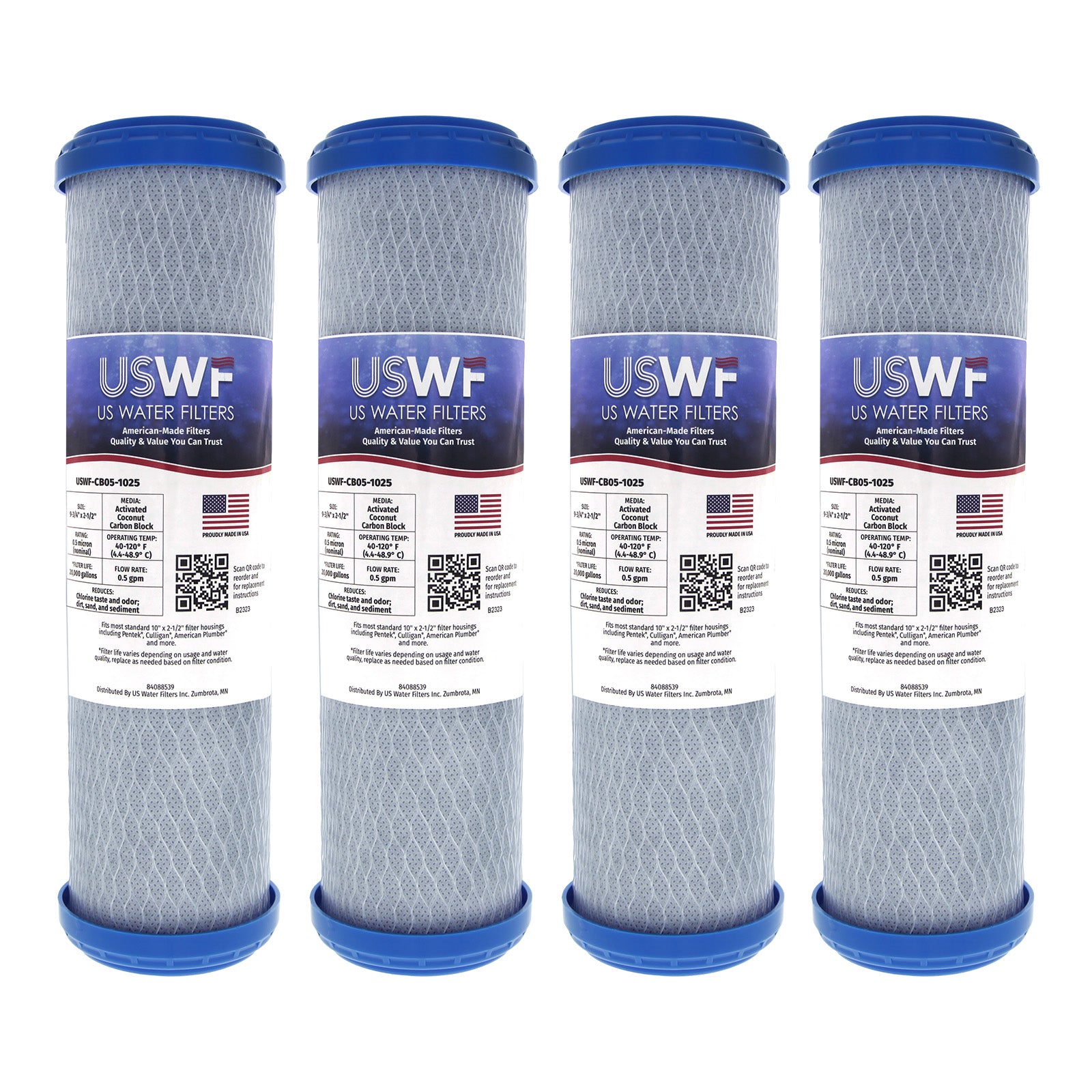 USWF Coconut Carbon Block Filter 0.5 Micron 10"x2.5" - Whole House Cartridges - 17.6 - DiscountFilterStore.com