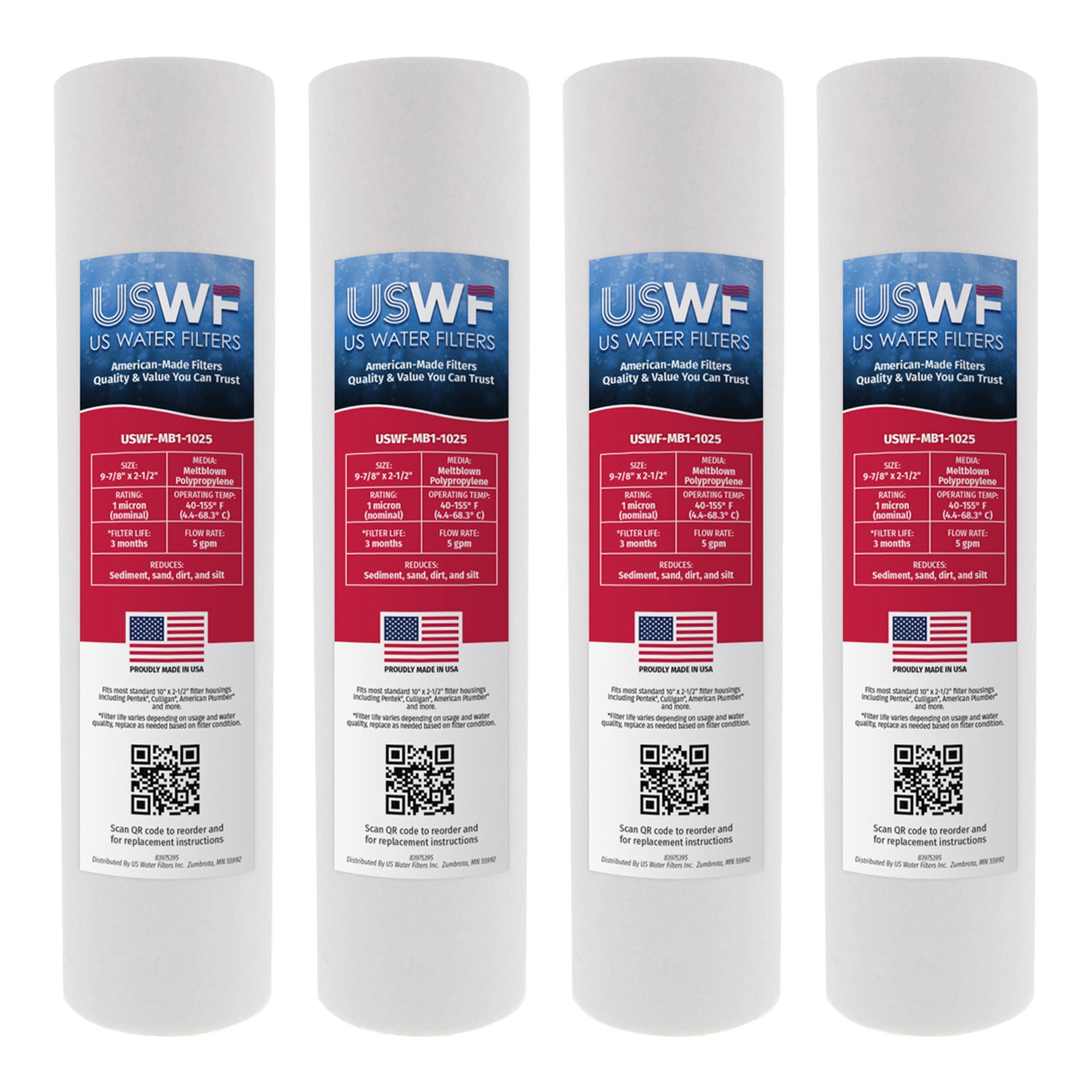USWF 1 Micron 10"x2.5" Melt Blown Sediment Filter - Whole House Cartridges - 3.73 - DiscountFilterStore.com