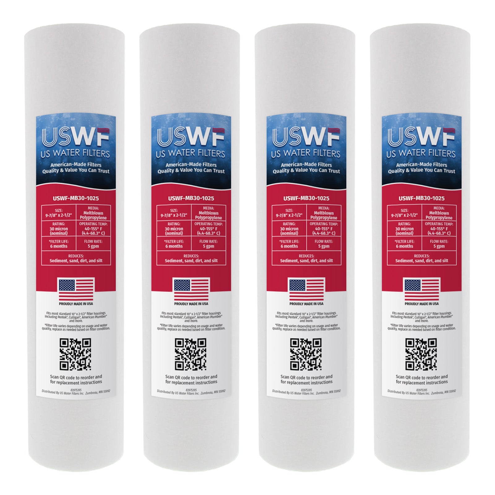 USWF 30 Micron 10"x2.5" Melt Blown Sediment Filter - Whole House Cartridges - 6.79 - DiscountFilterStore.com