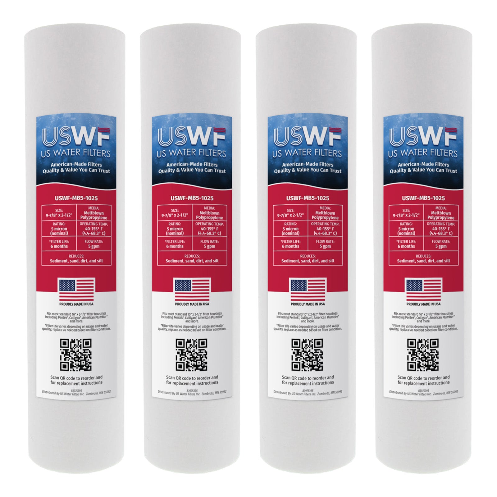 USWF 5 Micron 10"x2.5" Melt Blown Sediment Filter - Whole House Cartridges - 3.4 - DiscountFilterStore.com