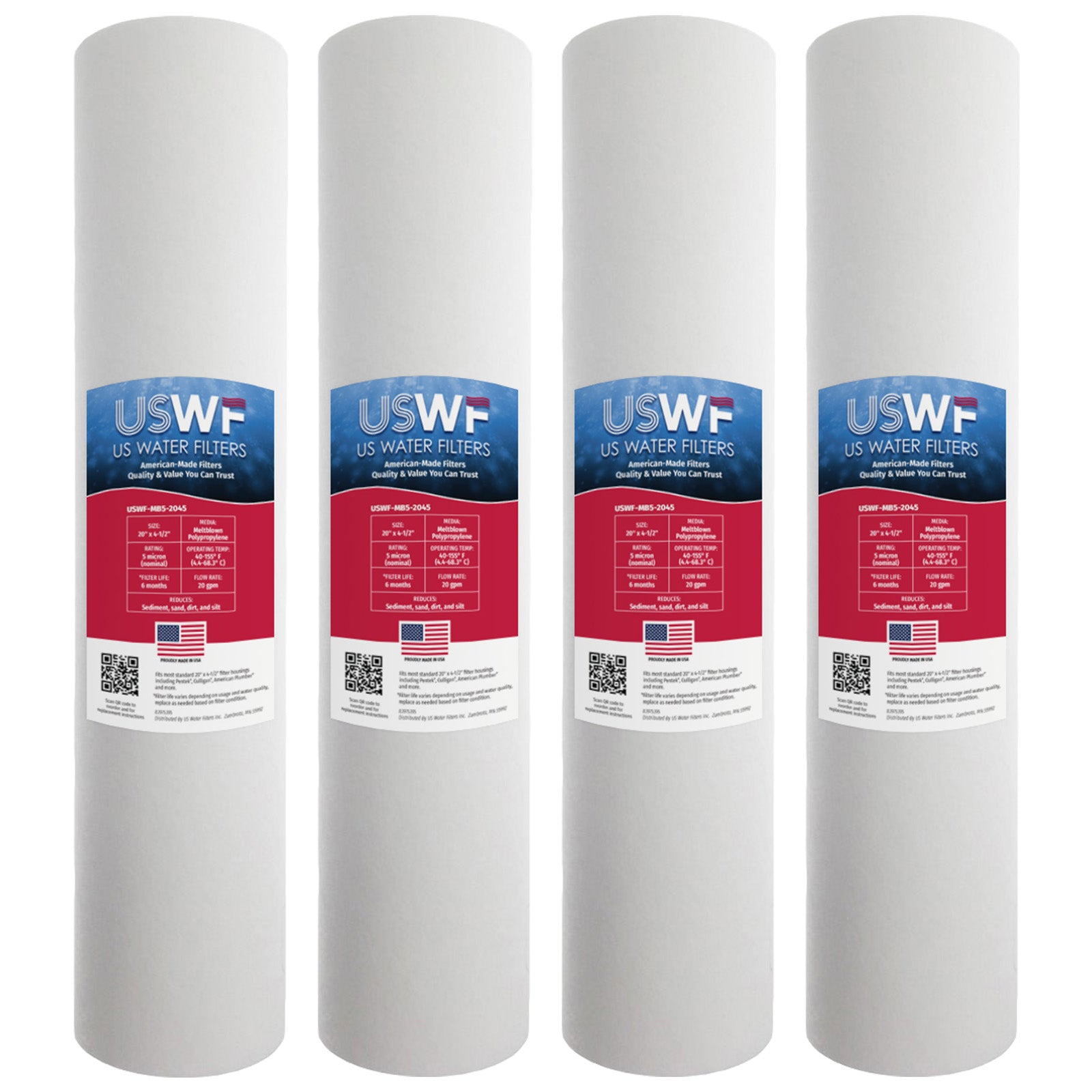 USWF 5 Micron 20"x4.5" Melt Blown Sediment Filter - Whole House Cartridges - 19.06 - DiscountFilterStore.com