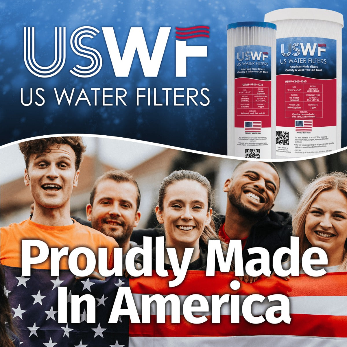 USWF Coconut Carbon Block Filter 0.5 Micron 10"x2.5" - Whole House Cartridges - 17.6 - DiscountFilterStore.com