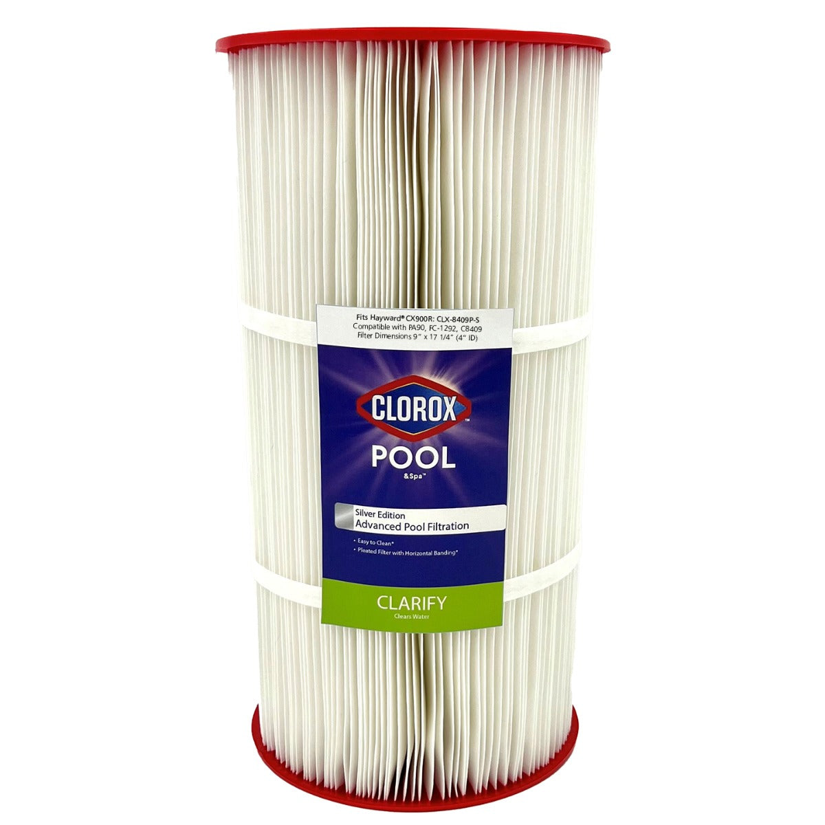 17-1/4 X 9 Clorox Silver Edition Advanced Pool Filter | Replacement for Hayward CX900RE, Unicel C-8409, Pleatco PA90, Filbur FC-1292, and More | 90 sq ft - Pool and Spa Filters - 44.31 - DiscountFilterStore.com