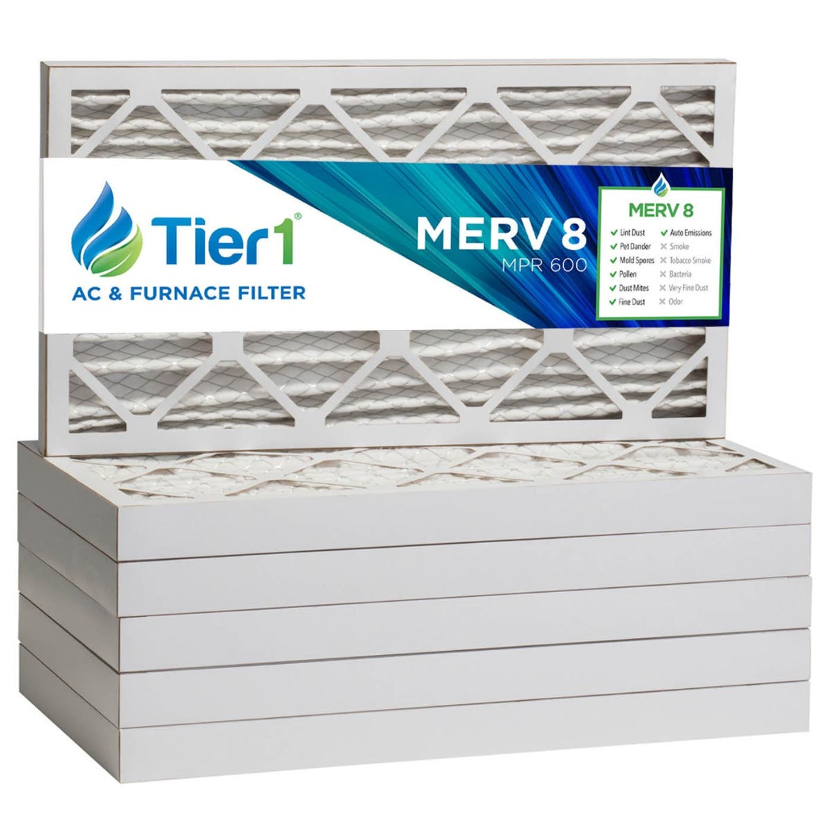16x25x2 Merv 8 Universal Air Filter By Tier1 (6-Pack) - Air Filters - 66.45 - DiscountFilterStore.com
