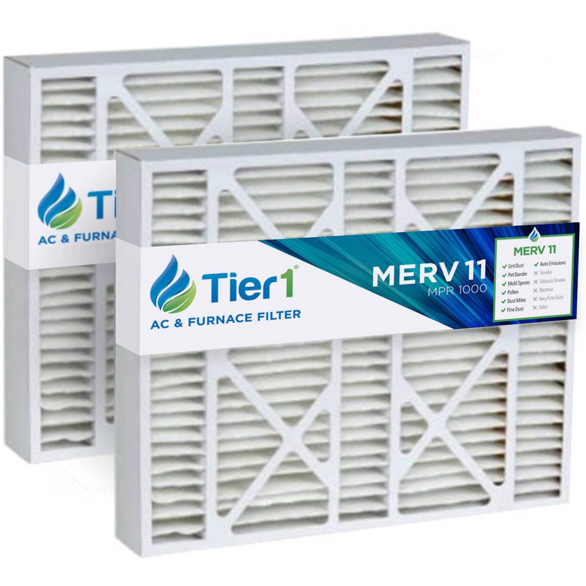 Tier1 brand replacement for Carrier FILCCCAR0020 - 20 x 25 x 5 - MERV 11 (2-Pack) - Air Filters - 96.72 - DiscountFilterStore.com