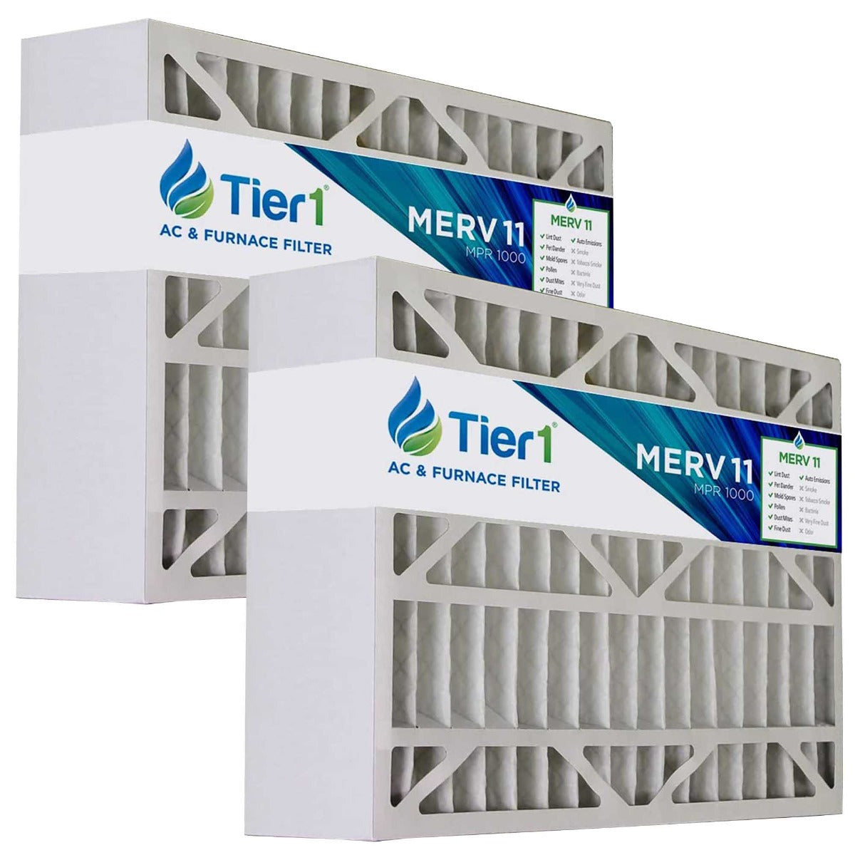 Tier1 brand replacement for White-Rodgers FR1400M-100 - 16 x 25 x 4 - MERV 11 (2-Pack) - Air Filters - 54.78 - DiscountFilterStore.com