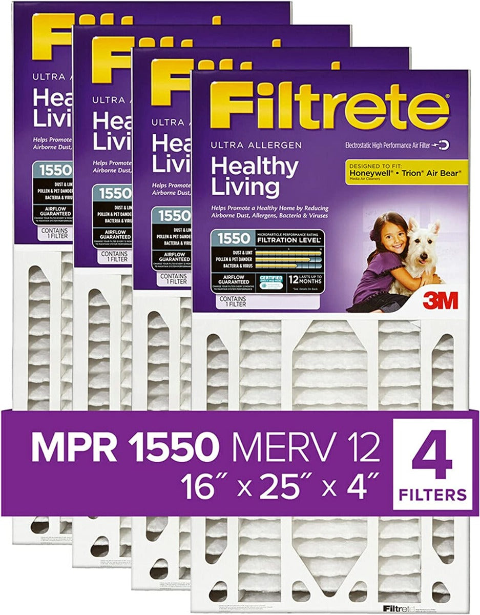 3M Filtrete 1550 Allergen Reduction Air Filters - 16x25x4 - Air Filters - 63.99 - DiscountFilterStore.com