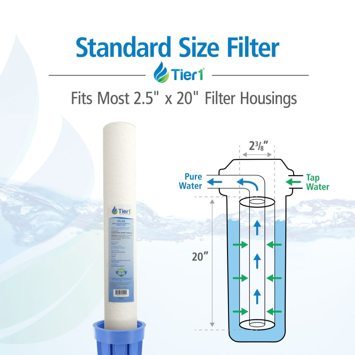 P5 155014-43 Pentek Spun Polypropylene Filter Cartridge Comparable Replacement Kit with O-ring and Lubricant by Tier1 - Whole House Cartridges - 15.08 - DiscountFilterStore.com