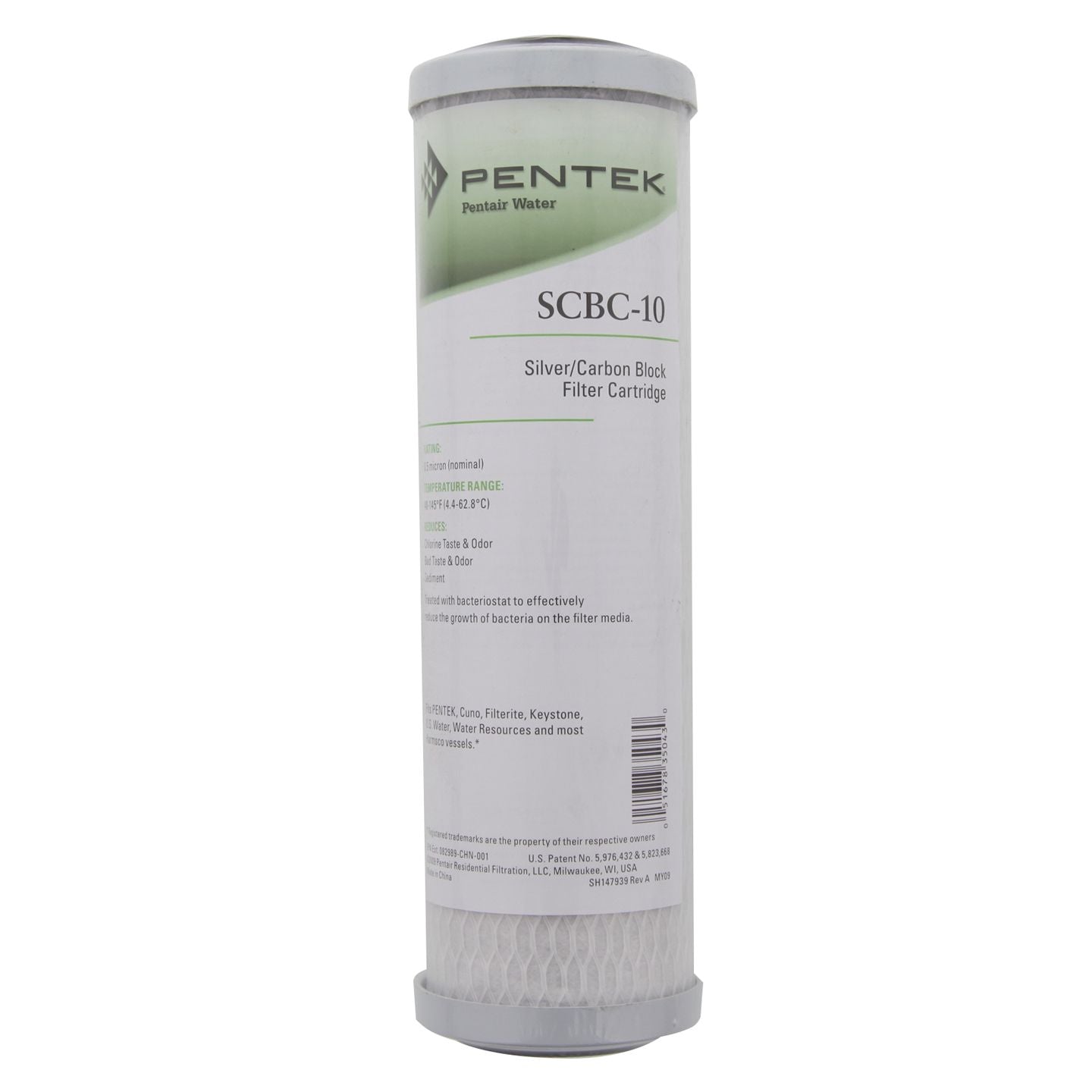 Pentek SCBC-10 Silvered Carbon Block - Whole House Cartridges - 39.27 - DiscountFilterStore.com
