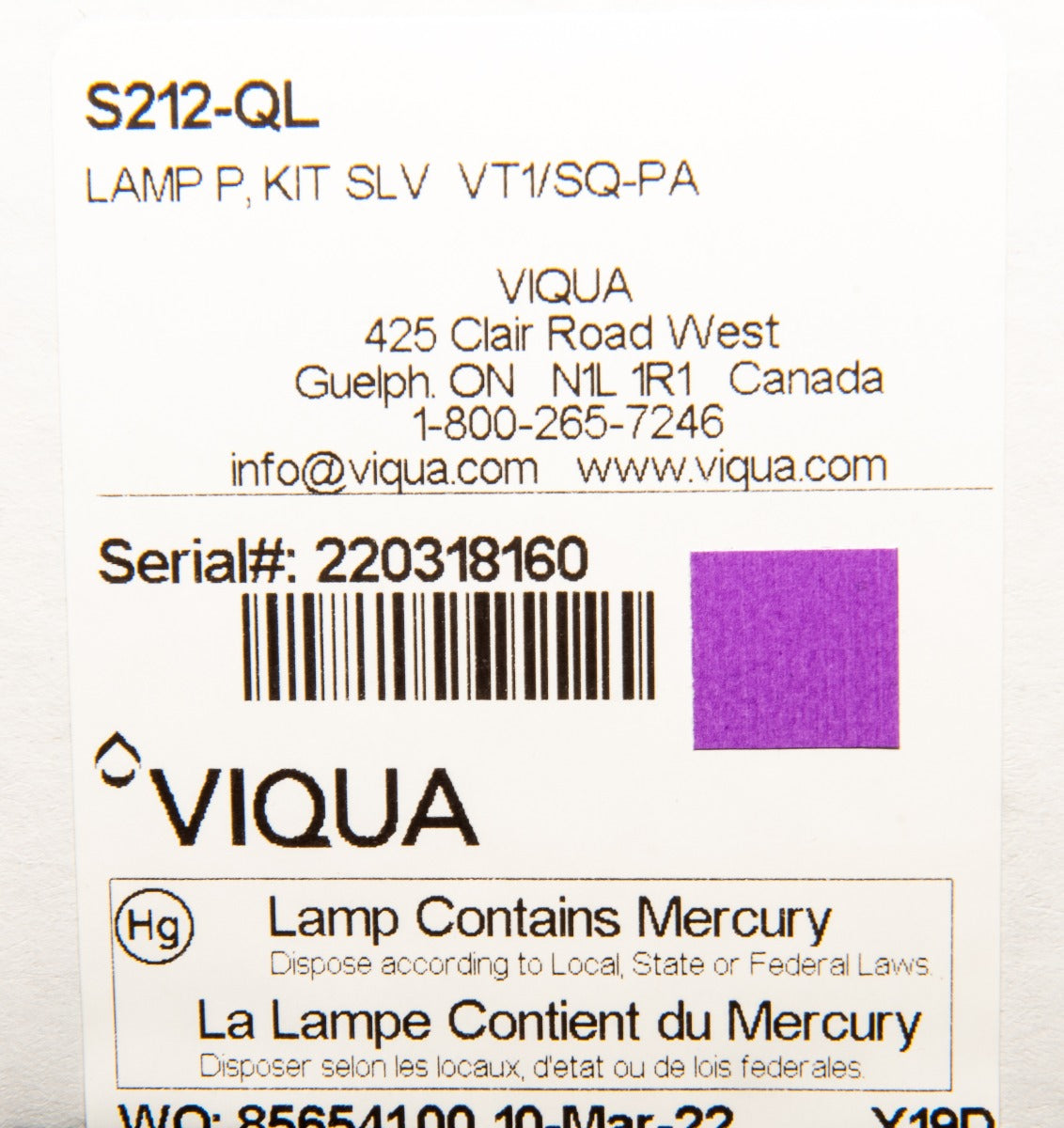 VIQUA S212-QL Lamp and Sleeve Kit for VT1 and SQ-PA Series UV Systems - Whole House Systems - 122.0 - DiscountFilterStore.com