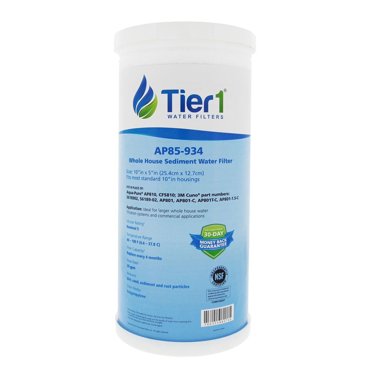 WHKF-DWHB Whirlpool Comparable Whole House Sediment Water Filter by Tier1 - Whole House Cartridges - 15.49 - DiscountFilterStore.com