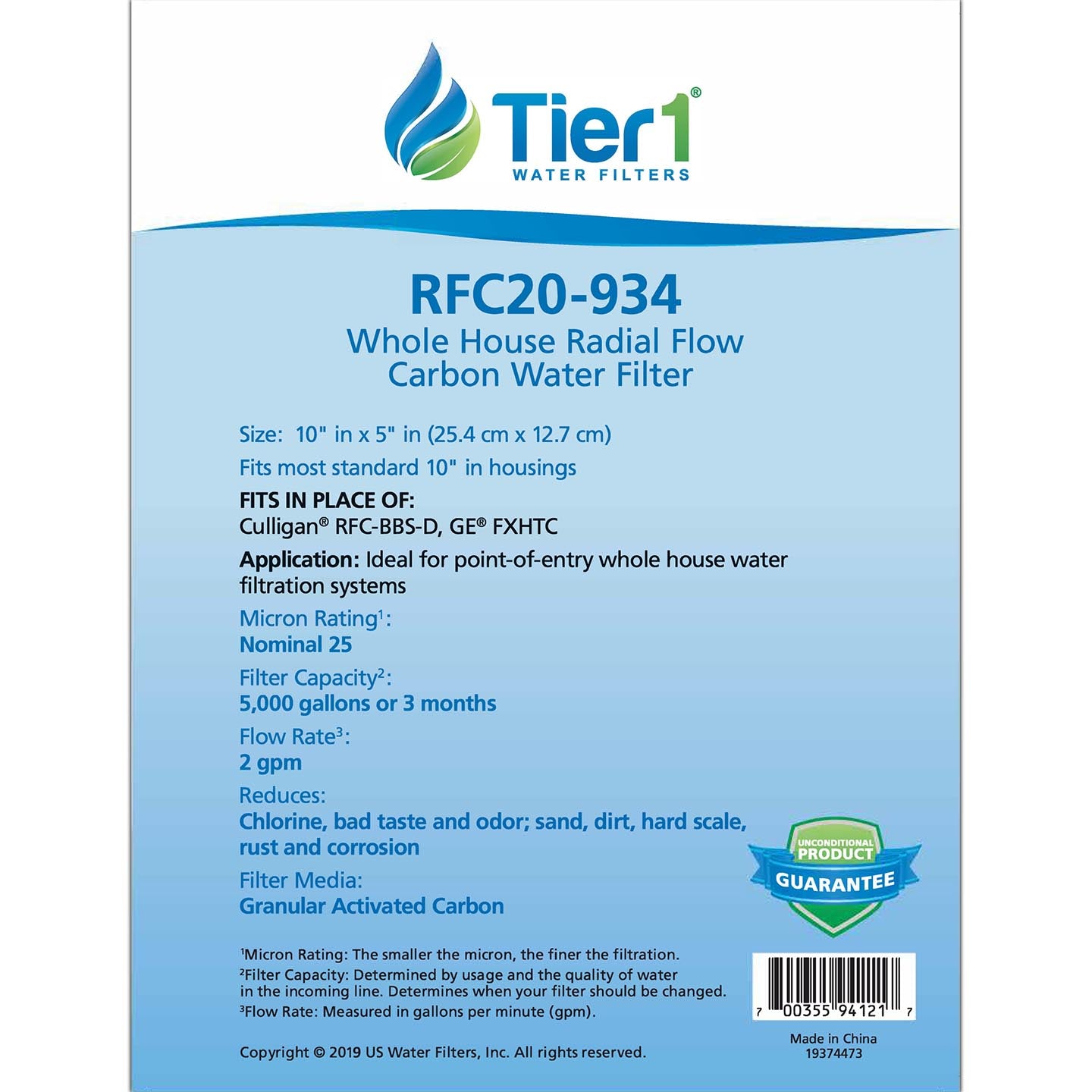 RFC-BBS-D Culligan Comparable Whole House Radial Flow Carbon Water Filter by Tier1 - Whole House Cartridges - 19.18 - DiscountFilterStore.com