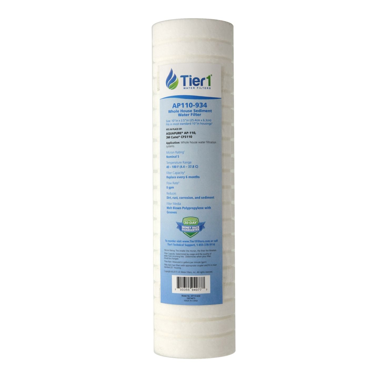 Tier1 AP110 Comparable Whole House Sediment Water Filter - Whole House Cartridges - 5.49 - DiscountFilterStore.com