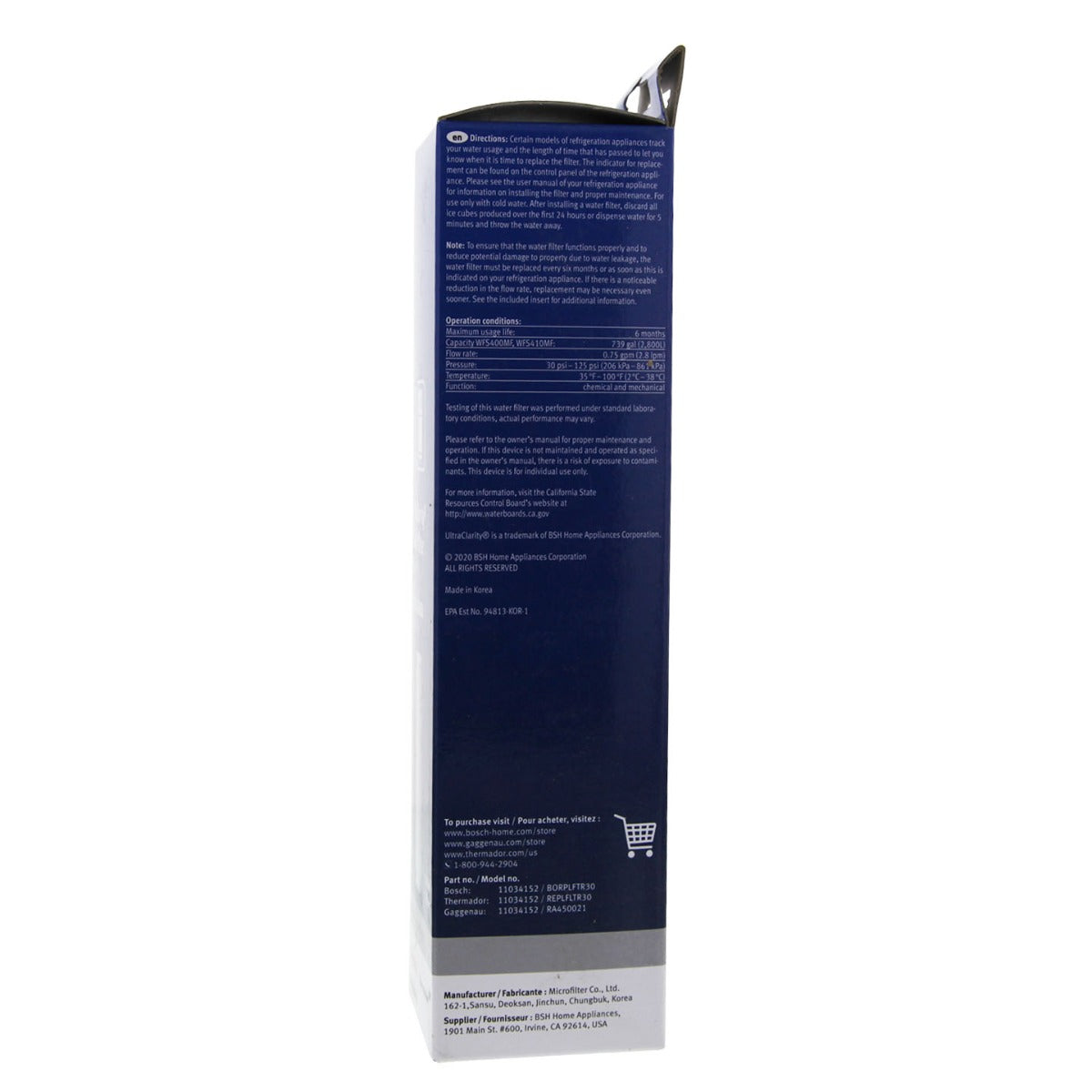 9000 077104 Bosch UltraClarity REPLFLTR10 Refrigerator Water Filter - Refrigerator Filters - 54.5 - DiscountFilterStore.com