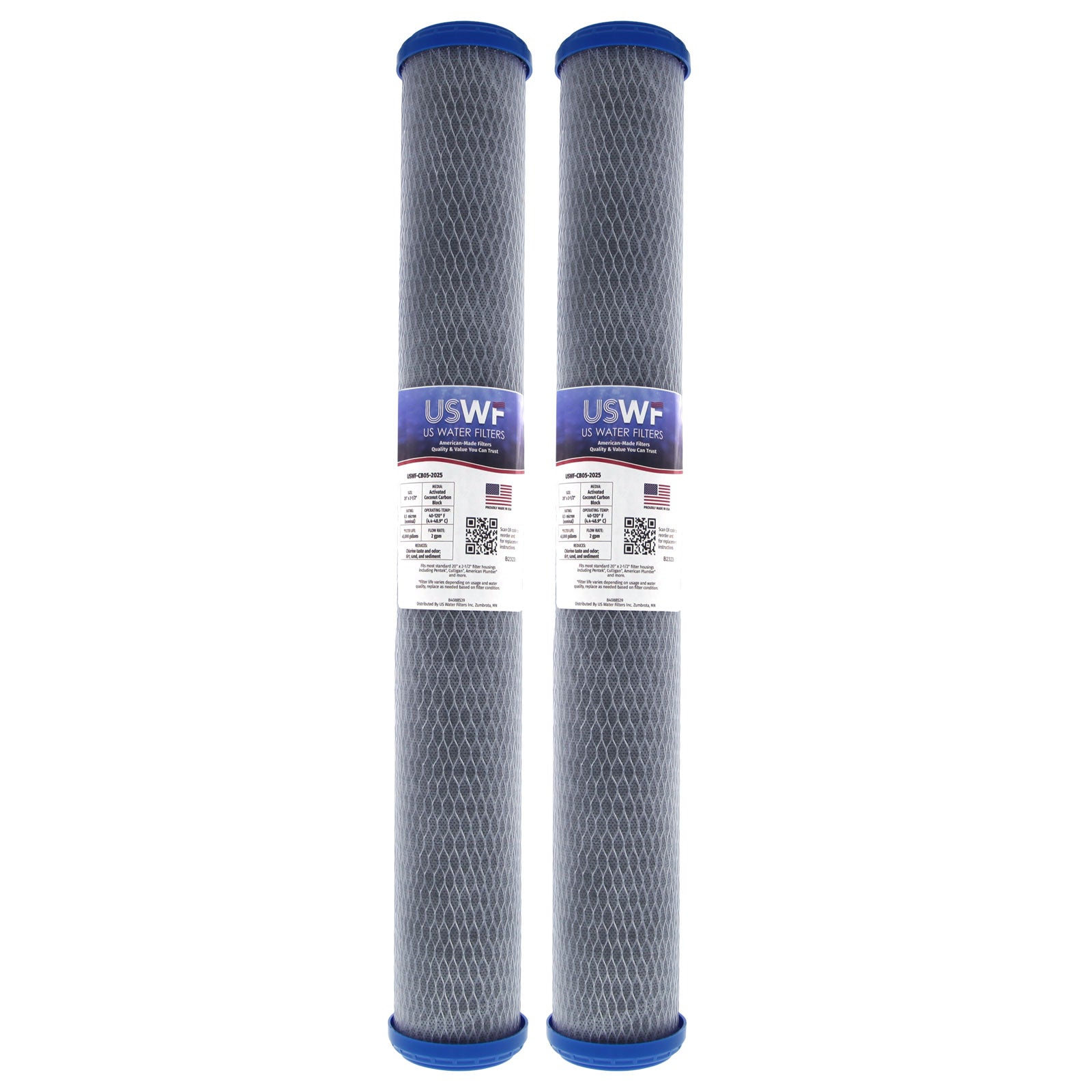 USWF Coconut Carbon Block Filter 0.5 Micron 20"x2.5" - Whole House Cartridges - 33.79 - DiscountFilterStore.com