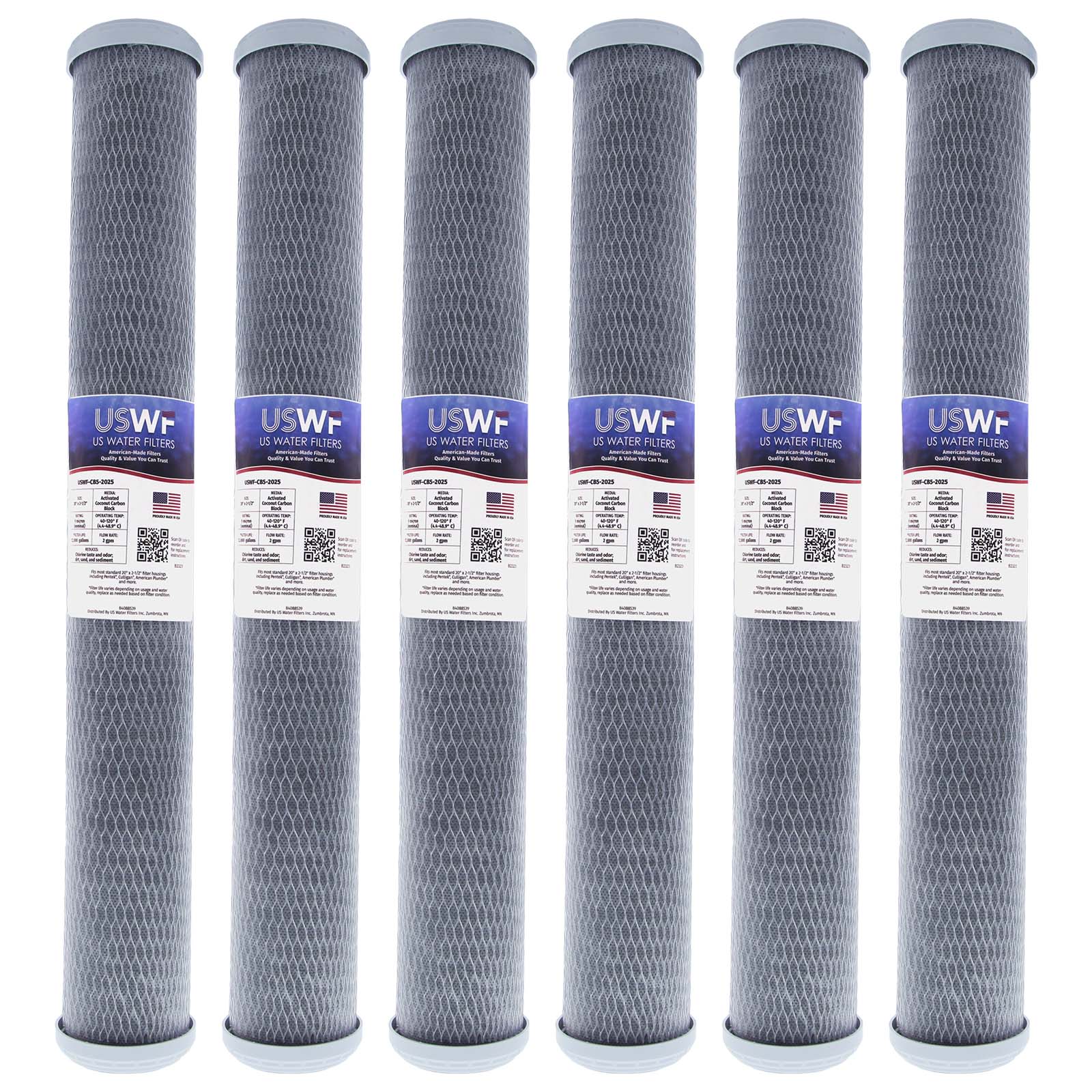 USWF Coconut Carbon Block Filter 5 Micron 20"x2.5" - Whole House Cartridges - 29.69 - DiscountFilterStore.com