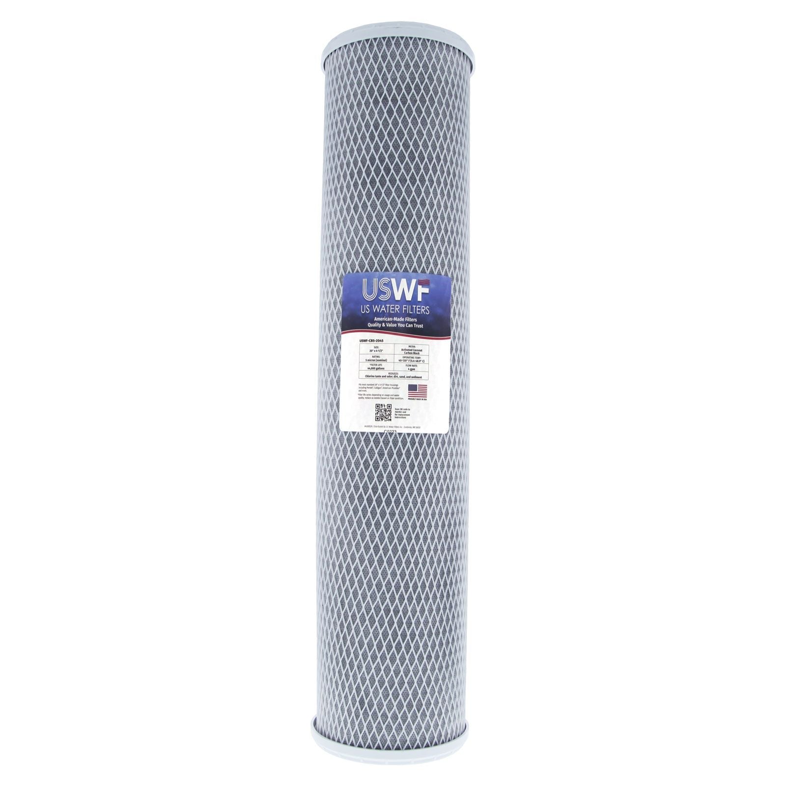 USWF Coconut Carbon Block Filter 5 Micron 20"x4.5" - Whole House Cartridges - 76.83 - DiscountFilterStore.com