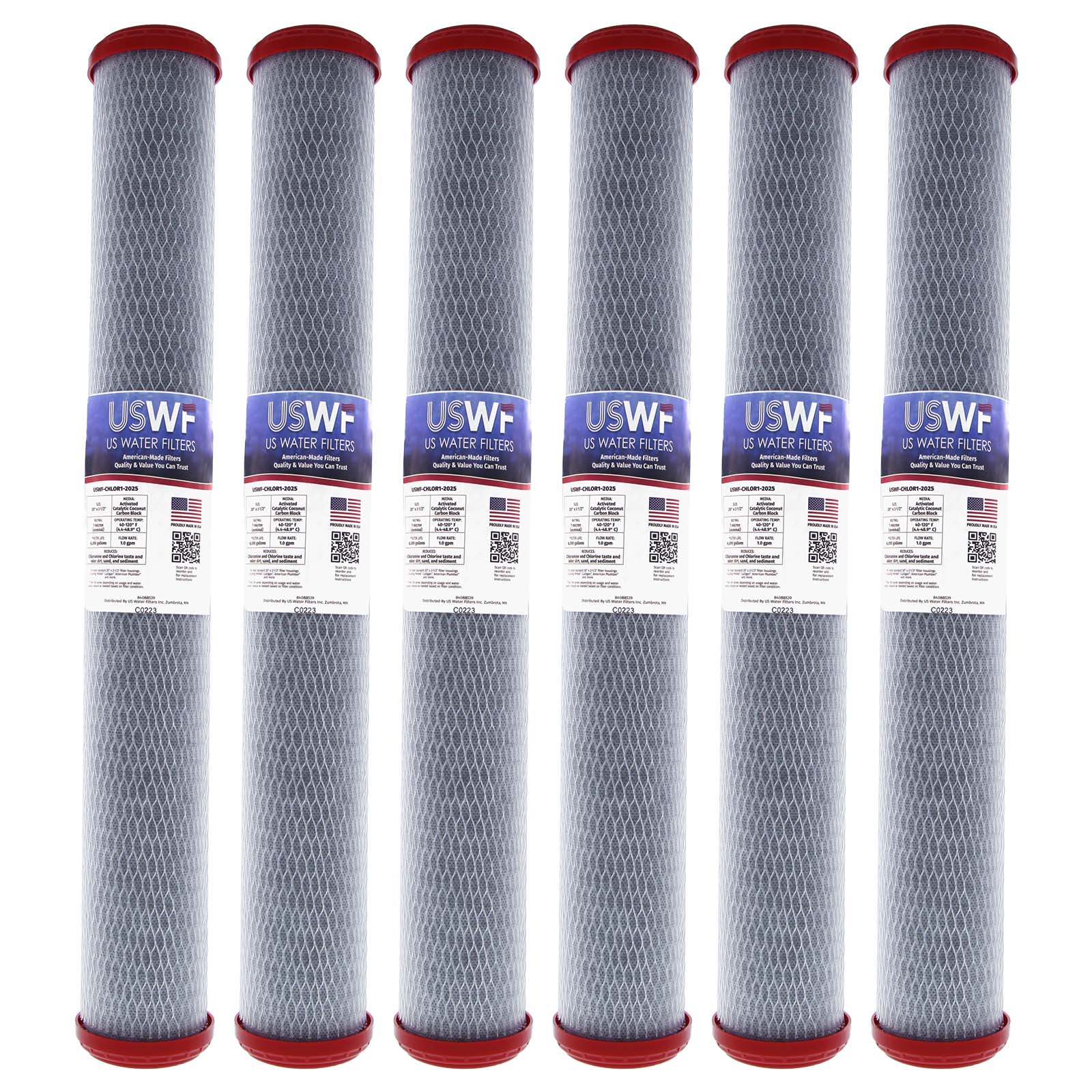 USWF Chloramine Reducing Filter Catalytic Carbon Block 1 Micron 20"x2.5" - Whole House Cartridges - 68.49 - DiscountFilterStore.com