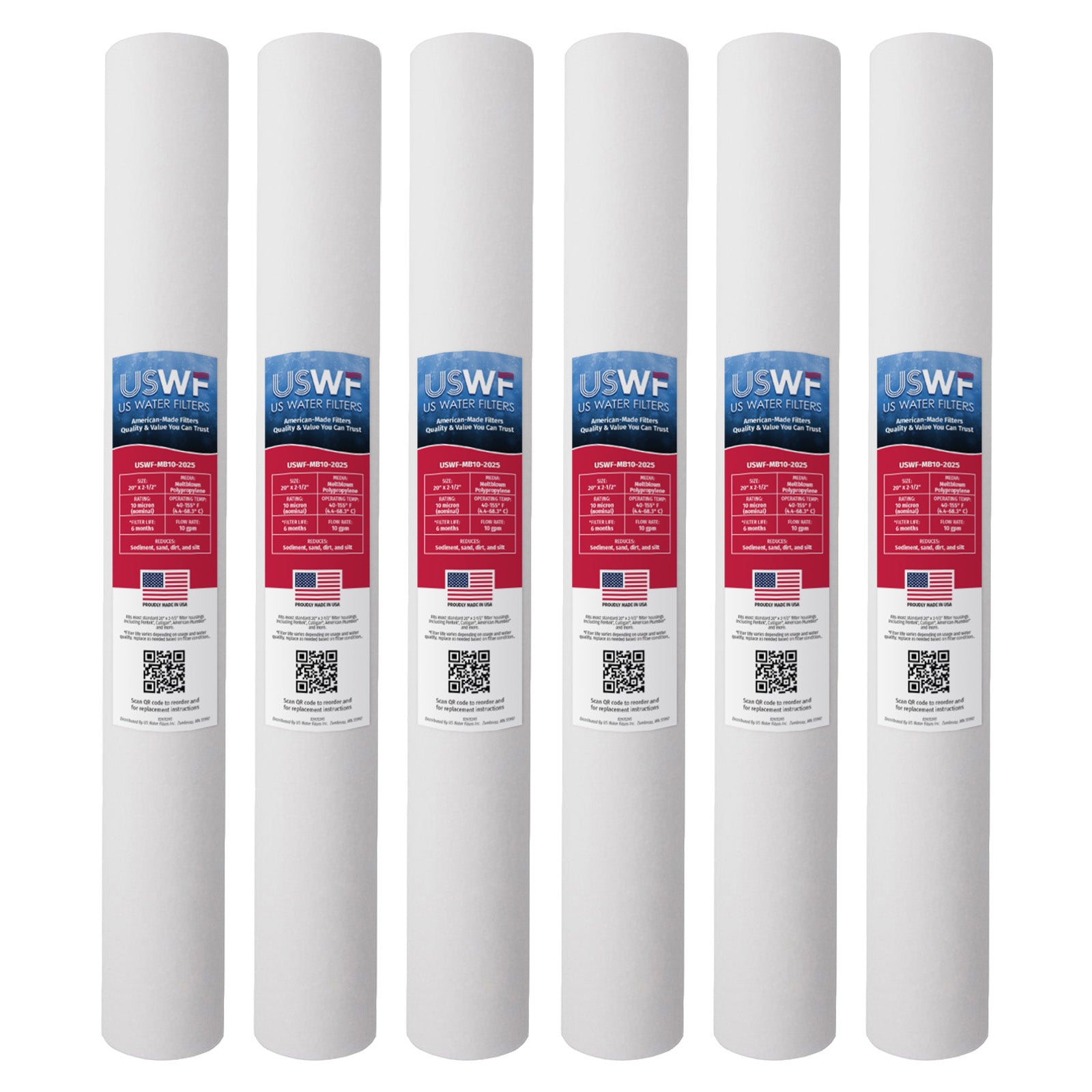 USWF 10 Micron 20"x2.5" Melt Blown Sediment Filter - Whole House Cartridges - 6.79 - DiscountFilterStore.com