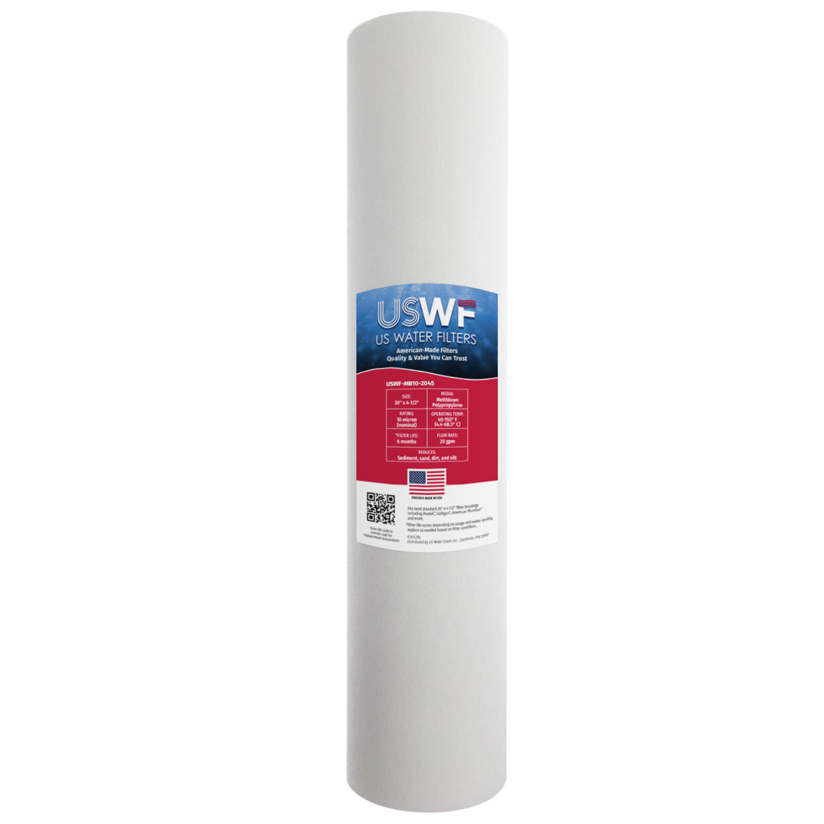 USWF 10 Micron 20"x4.5" Melt Blown Sediment Filter - Whole House Cartridges - 19.71 - DiscountFilterStore.com