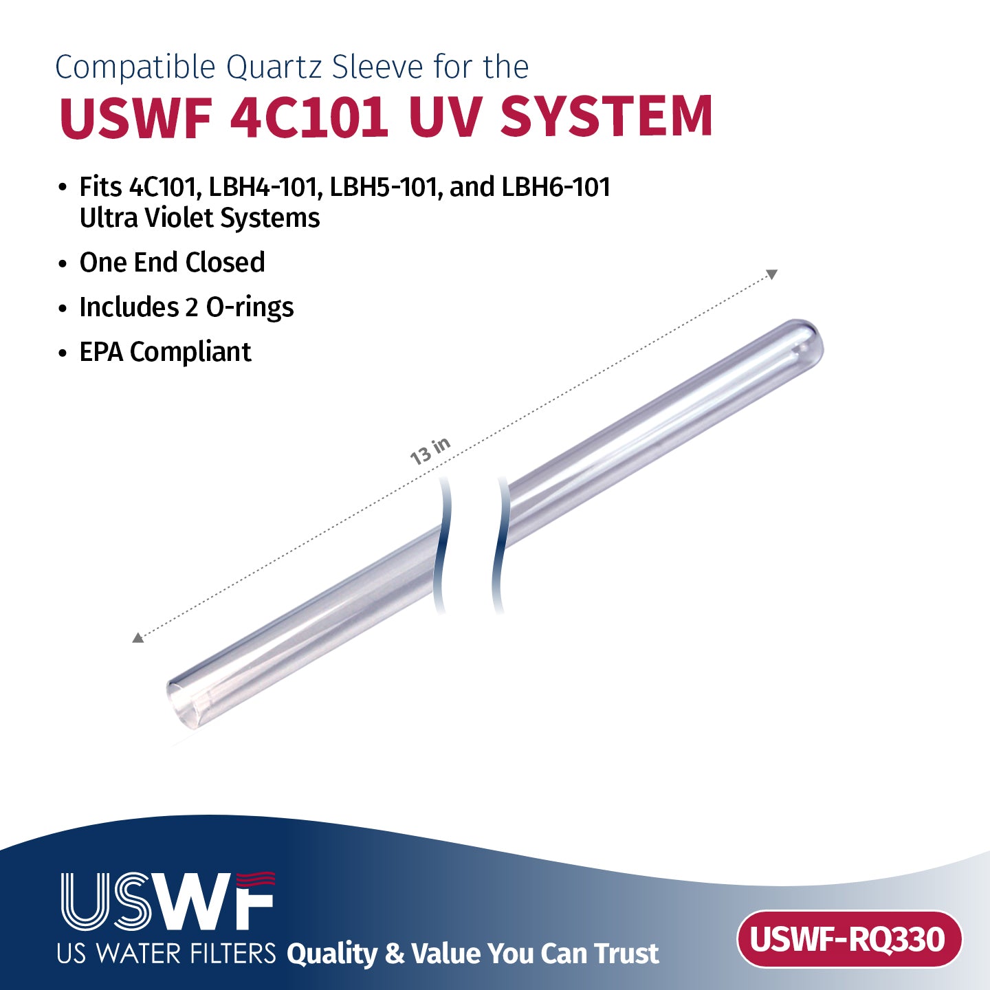 USWF RLQ-330HO UV Lamp/Sleeve Combo | Fits the USWF 4C101 UV Systems - Whole House Systems - 142.21 - DiscountFilterStore.com