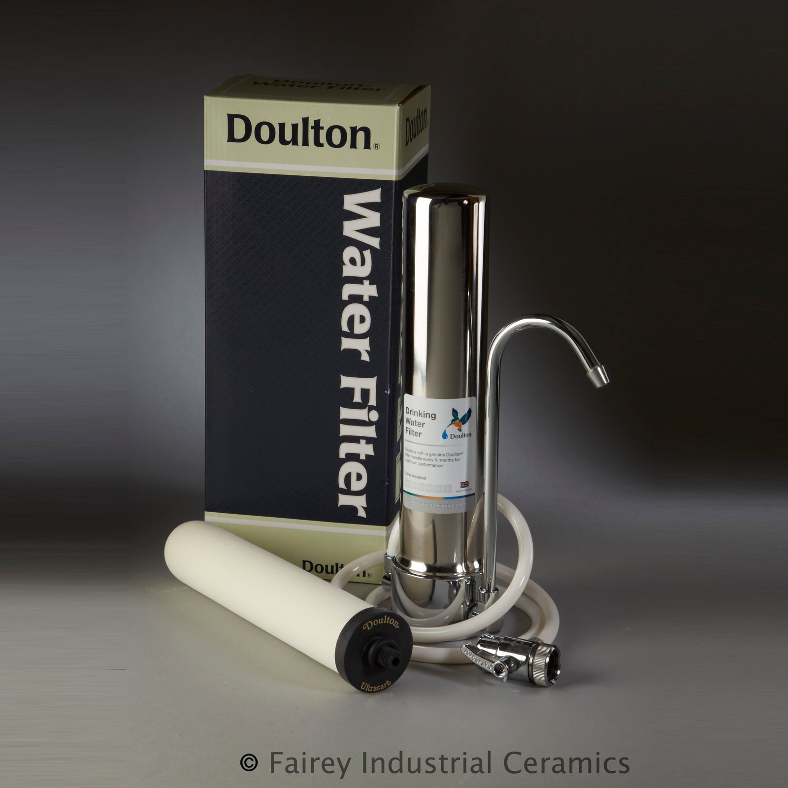 Doulton W9331208 HCS Countertop Water Filtration System With UltraCarb SI Ceramic Candle Filter - Countertop & Faucet Filters - 220.16 - DiscountFilterStore.com