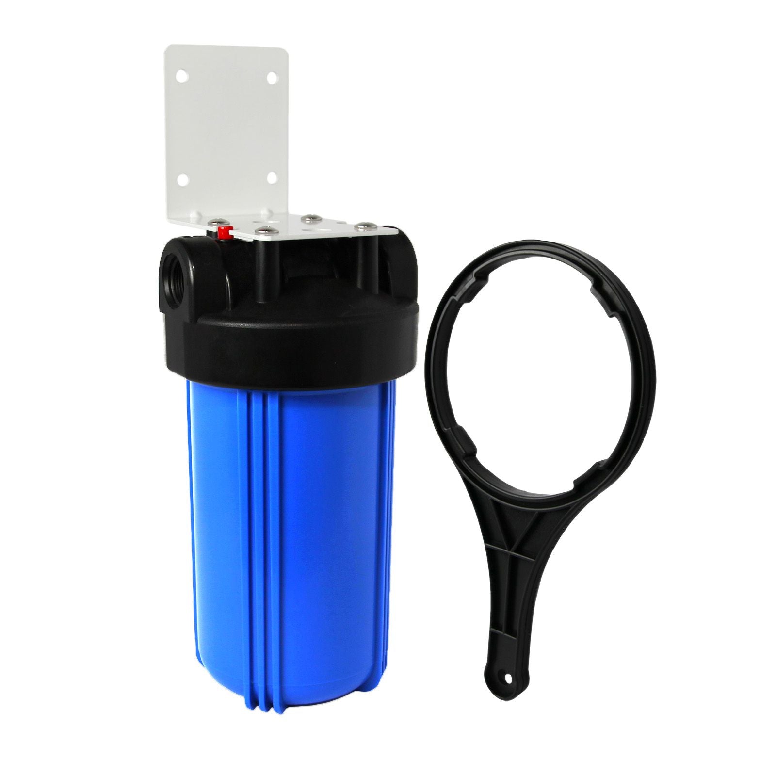 USWF Big Blue 4.5"x10" Heavy Duty Whole House Filter Housing, 1" NPT Inlet/Outlet, Includes Mounting Bracket & Wrench - Whole House Systems - 42.99 - DiscountFilterStore.com