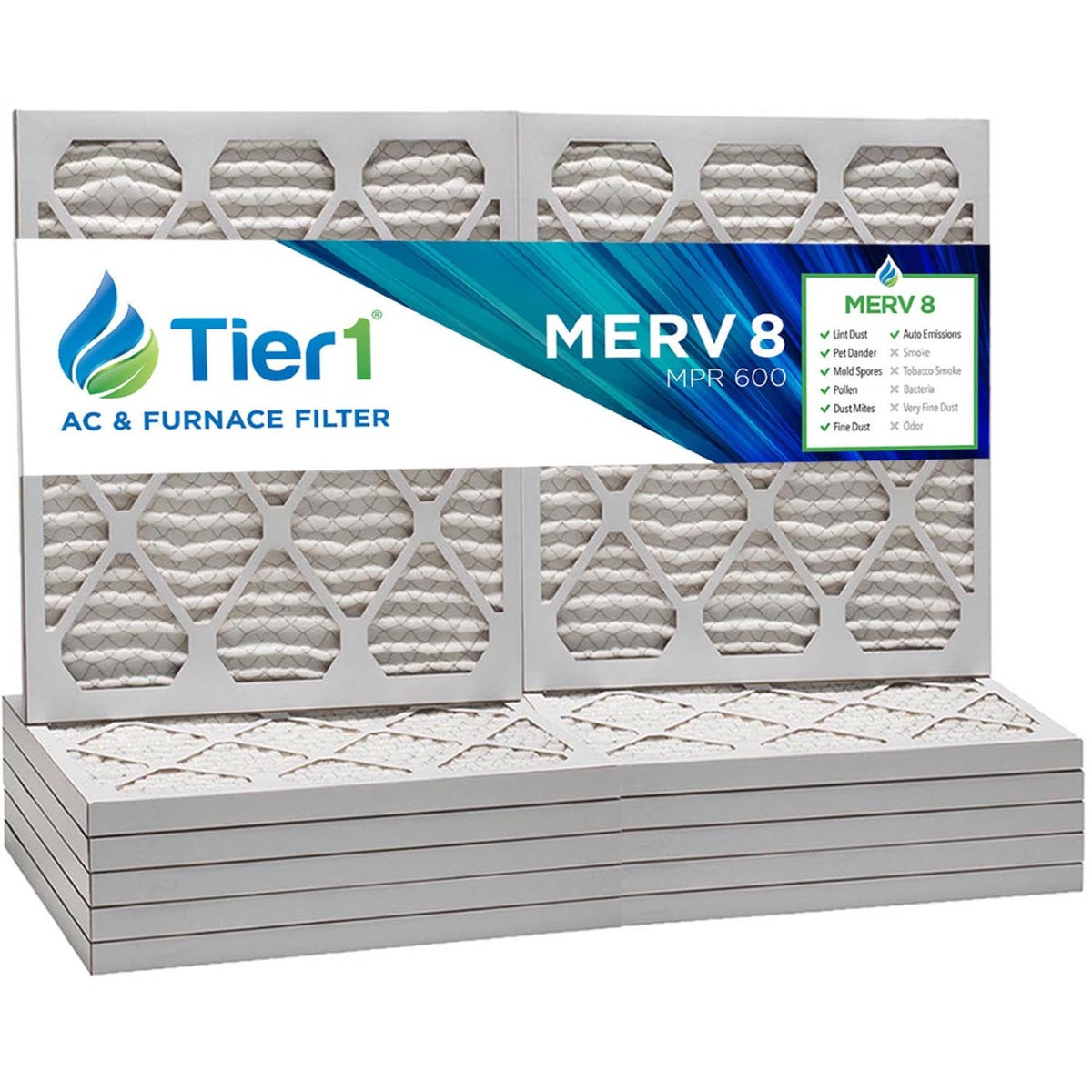 20x30x1 Merv 8 Universal Air Filter By Tier1 (6-Pack) - Air Filters - 75.01 - DiscountFilterStore.com