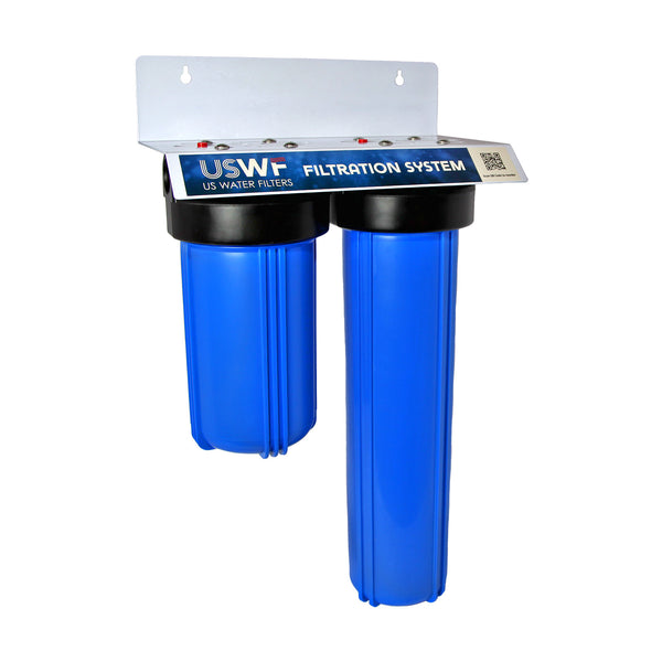 USWF Lead Reduction 2-Stage Whole House Water Filtration System, Sediment and Lead Reduction Carbon Block, 1" Inlet/Outlet - Whole House Systems - 190.78 - DiscountFilterStore.com