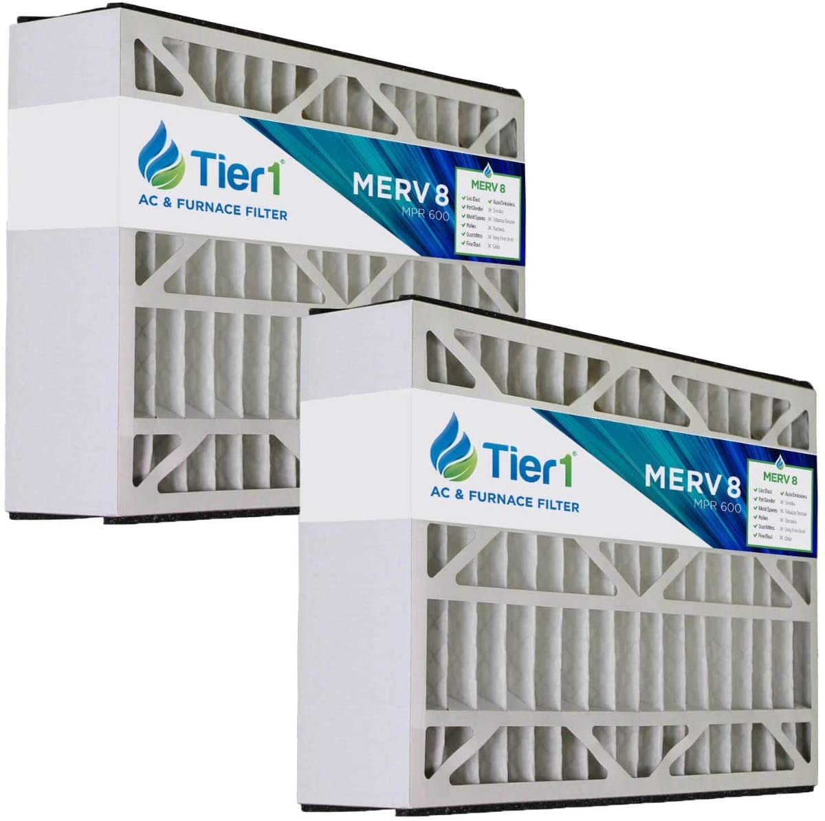 Tier1 brand replacement for Carrier FILCCCAR0016 - 16 x 25 x 5 - MERV 8 (2-Pack) - Air Filters - 68.48 - DiscountFilterStore.com
