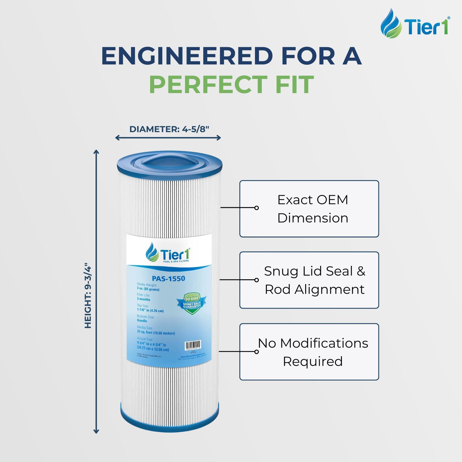 Tier1 Spa Filter for Thermo Spas FL1009 -Washable Trilobal Dirt-Lock Pleats - Pool and Spa Filters - 11.74 - DiscountFilterStore.com