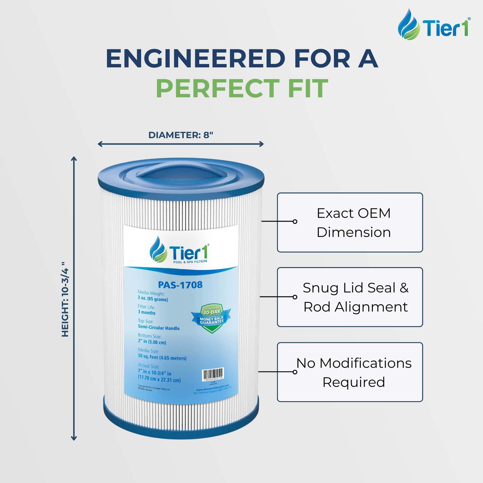 Tier1 Pool Filter for PLEATCO-PCD50 -Washable Trilobal Dirt-Lock Pleats - Pool and Spa Filters - 28.61 - DiscountFilterStore.com