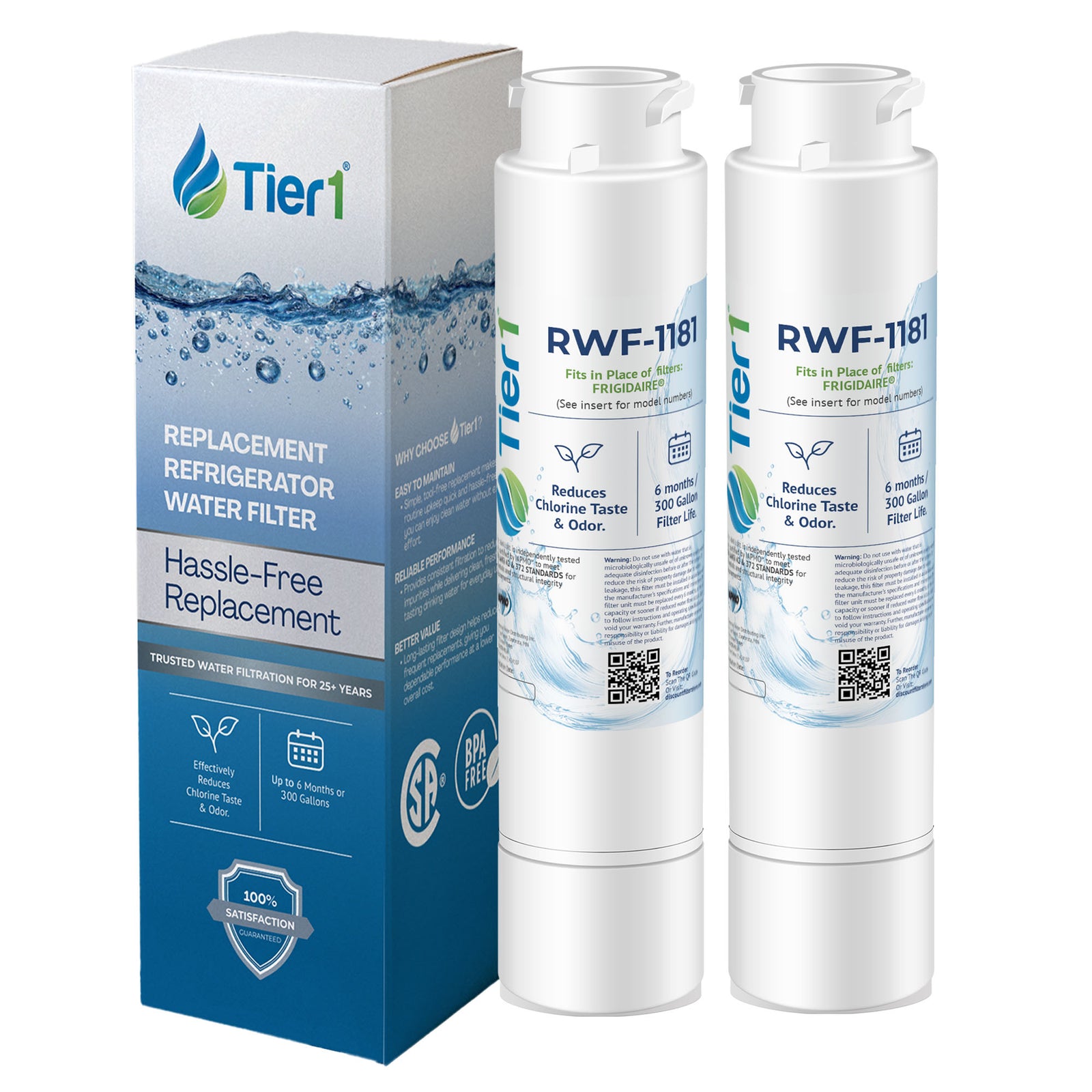 Frigidaire EPTWFU01 PureSource Ultra II  Refrigerator Water Filter Comparable by Tier1