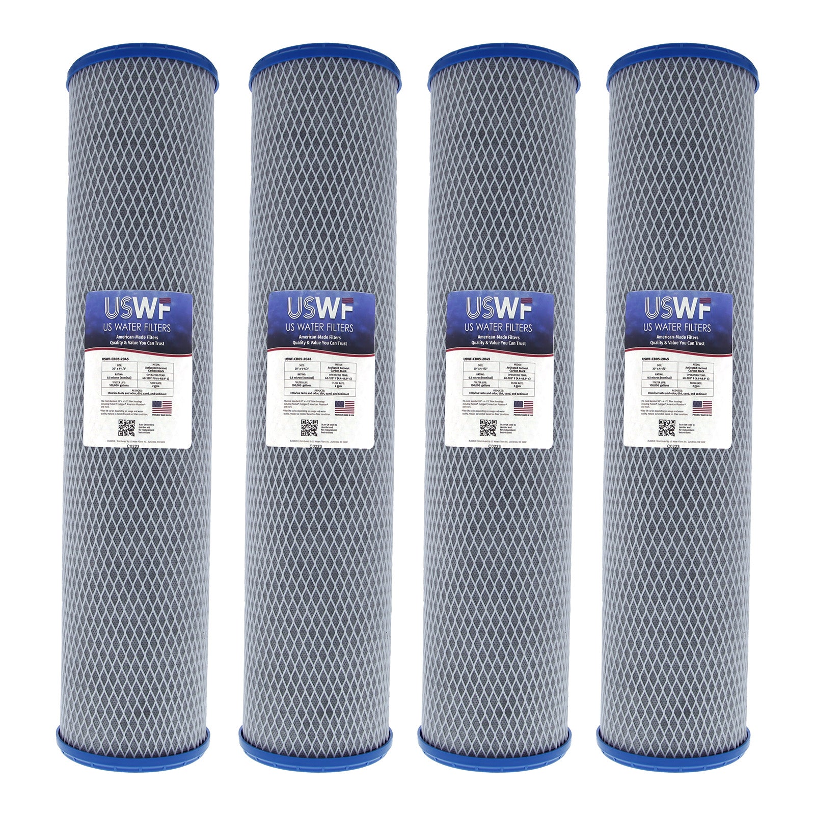 USWF Coconut Carbon Block Filter 0.5 Micron 20"x4.5" - Whole House Cartridges - 104.94 - DiscountFilterStore.com