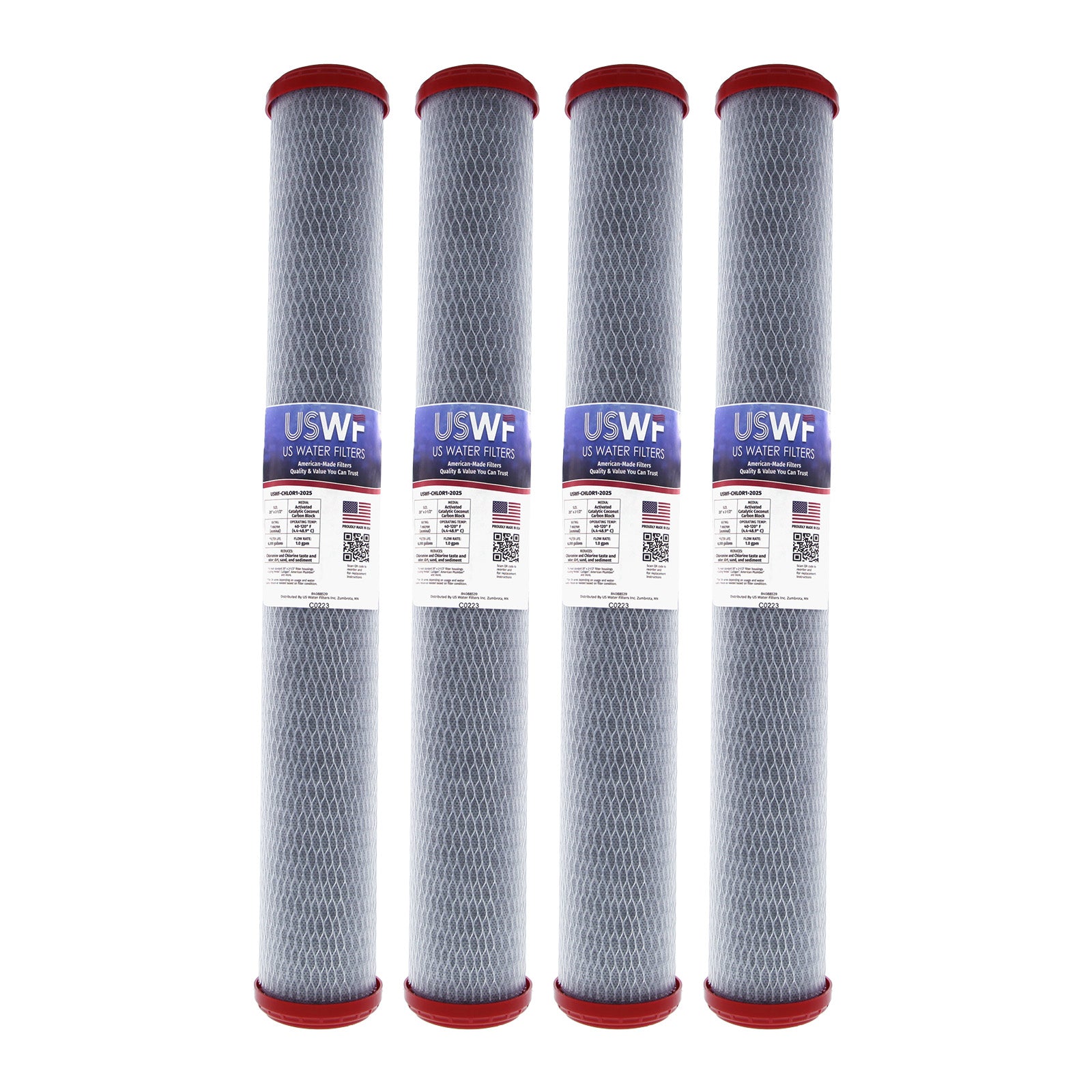 USWF Chloramine Reducing Filter Catalytic Carbon Block 1 Micron 20"x2.5" - Whole House Cartridges - 68.49 - DiscountFilterStore.com