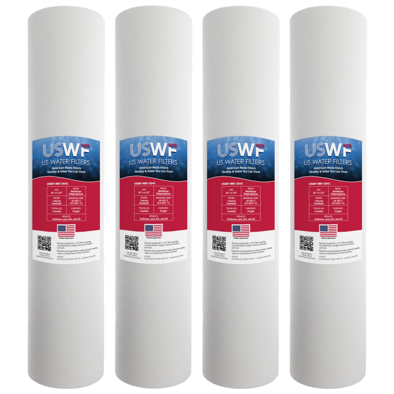 USWF 1 Micron 20"x4.5" Melt Blown Sediment Filter - Whole House Cartridges - 19.85 - DiscountFilterStore.com