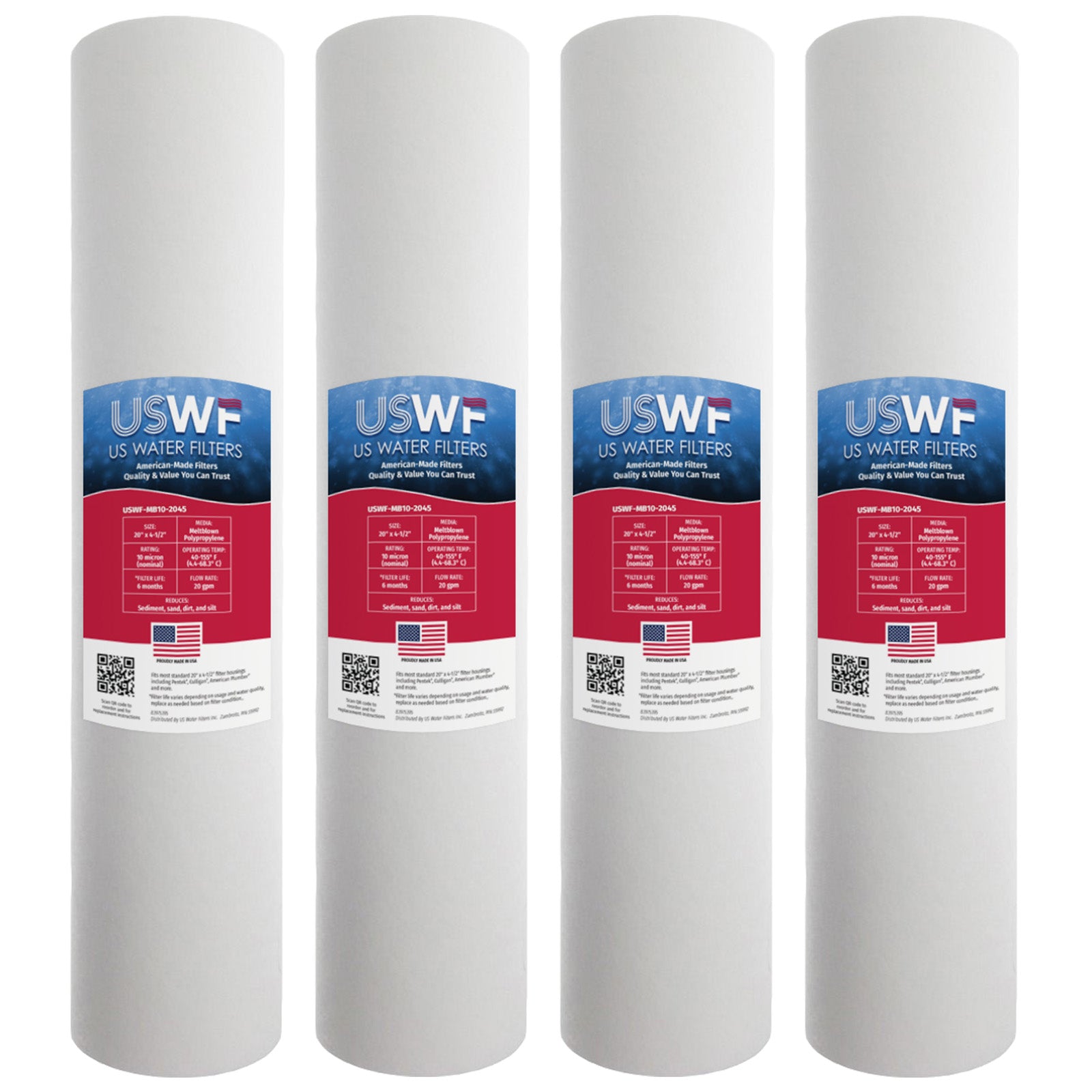 USWF 10 Micron 20"x4.5" Melt Blown Sediment Filter - Whole House Cartridges - 19.71 - DiscountFilterStore.com
