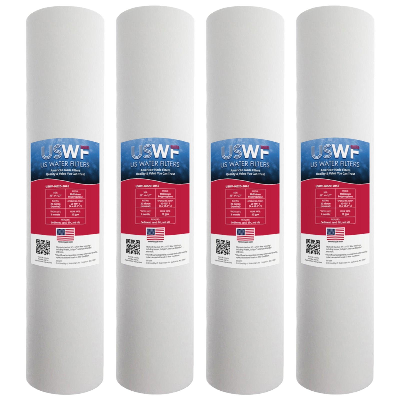 USWF 20 Micron 20"x4.5" Melt Blown Sediment Filter - Whole House Cartridges - 19.35 - DiscountFilterStore.com