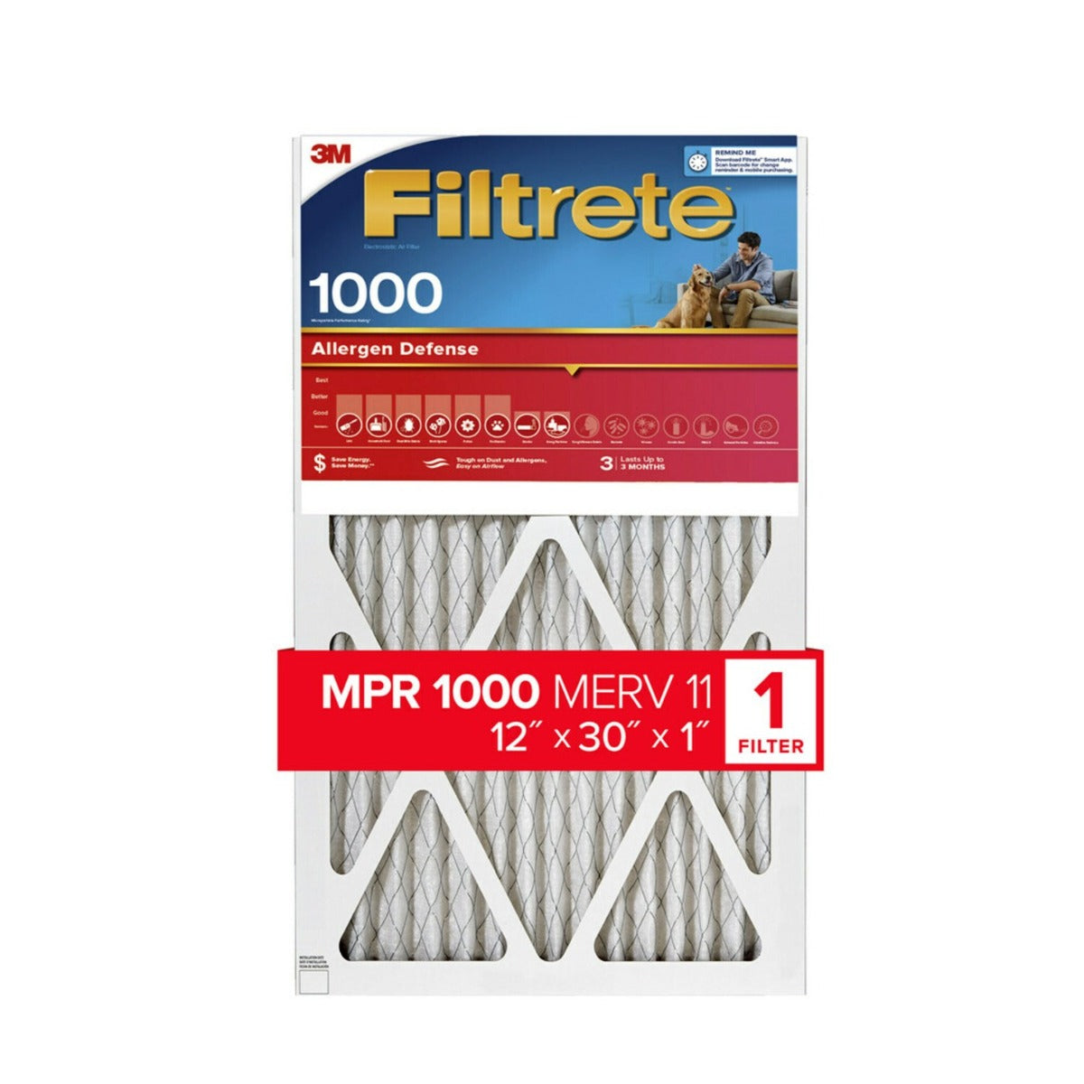 3M Filtrete 1000 Micro Allergen & Dust Defense Filter - 12x30x1 - Air Filters - 47.99 - DiscountFilterStore.com