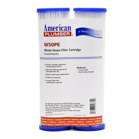 W50PE American Plumber Whole House Sediment Filter Cartridge (2-Pack) - Whole House Cartridges - 31.15 - DiscountFilterStore.com