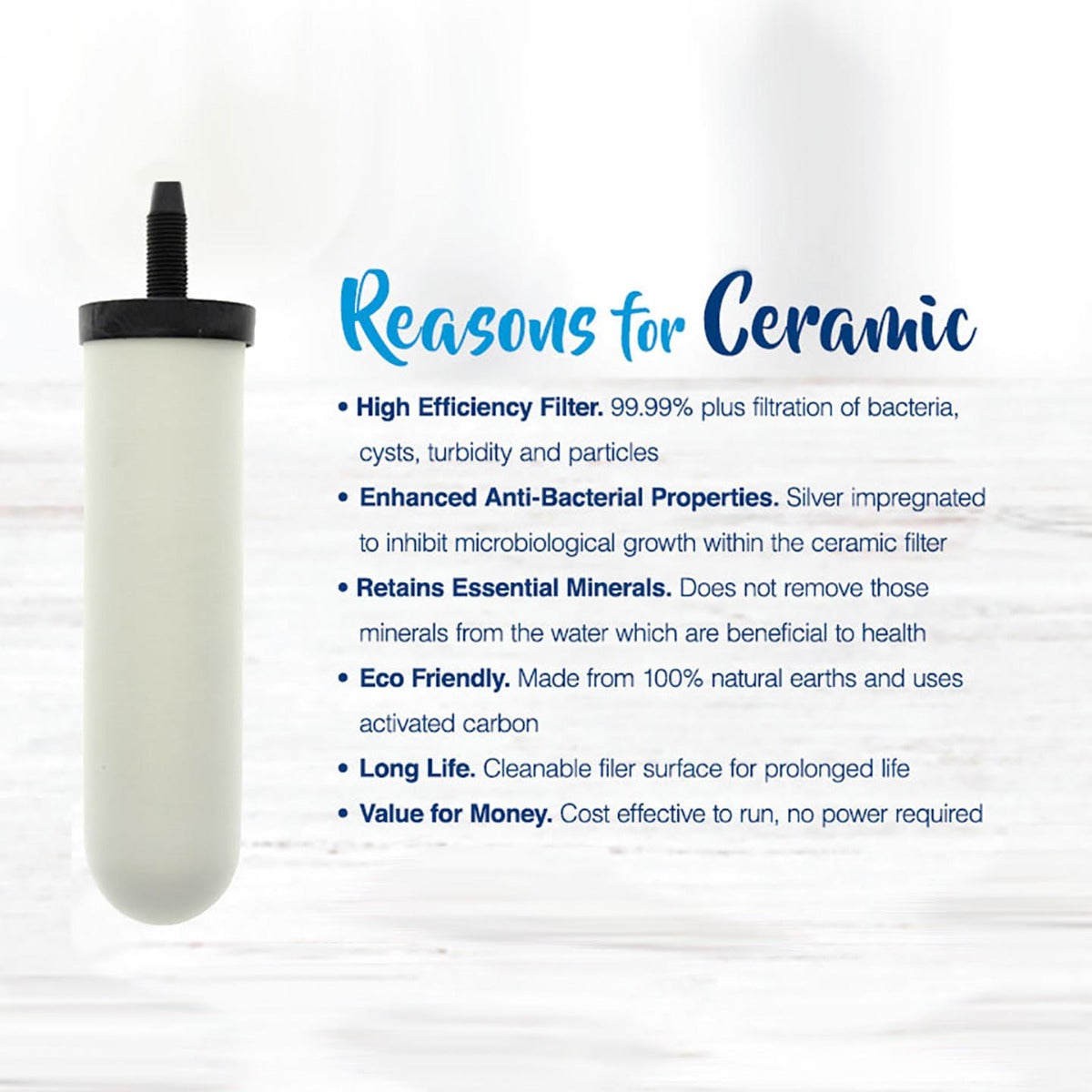 W9120133 British Berkefeld 7 Inch Ultra Fluoride Imperial Gravity Filter - Countertop & Faucet Filters - 71.49 - DiscountFilterStore.com