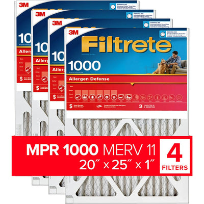 3M Filtrete 1000 Micro Allergen & Dust Defense Filter - 20x25x1 (4-Pack) - Air Filters - 71.44 - DiscountFilterStore.com