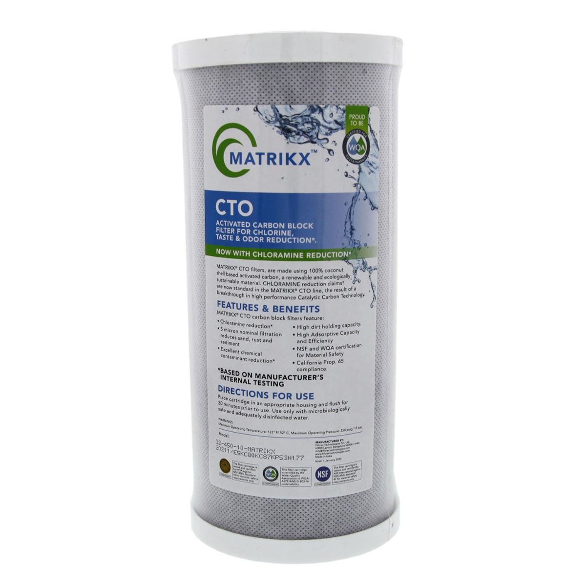 MATRIKX 32-450-10-GREEN / CTO2-HD10 KX Technologies MatrikX Whole House Filter Replacement Cartridge - Whole House Cartridges - 31.13 - DiscountFilterStore.com