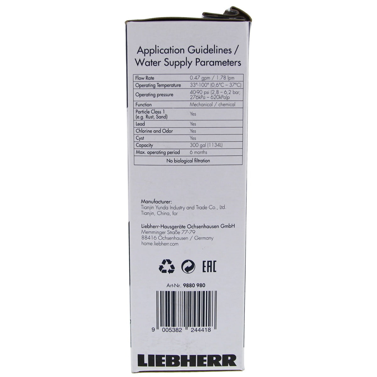 7440000 / 7440002 / 7440011  Liebherr Refrigerator Water Filter - Refrigerator Filters - 73.31 - DiscountFilterStore.com
