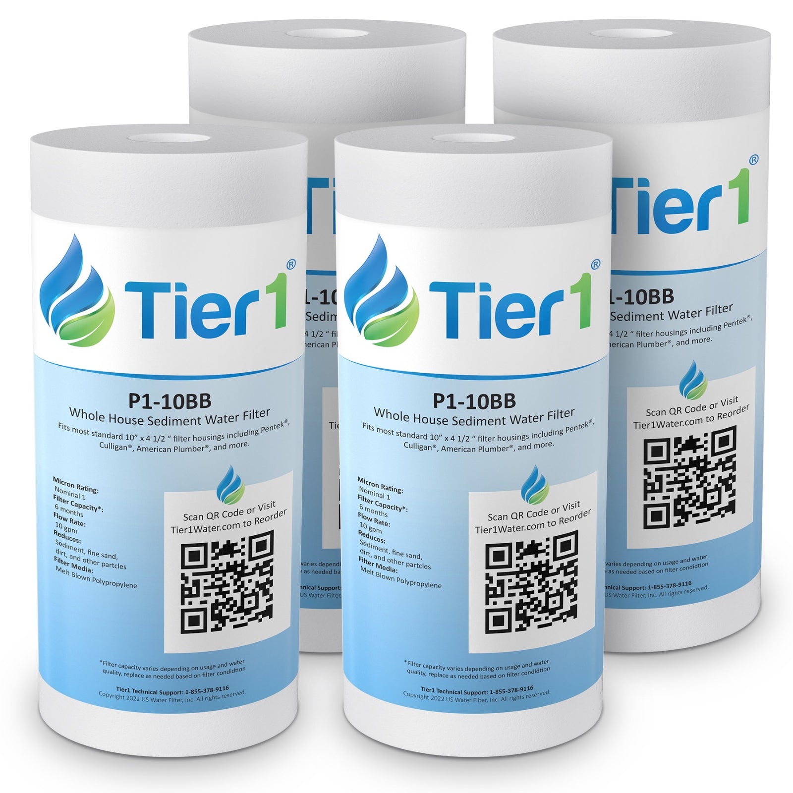 10 inch x 4.5 inch Whole House Sediment Water Filter by Tier1 (1 Micron) - Whole House Cartridges - 8.39 - DiscountFilterStore.com
