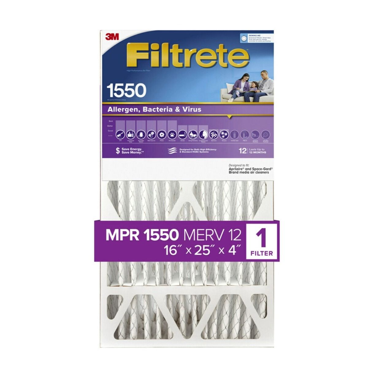 3M Filtrete 1550  Allergen Reduction Air Filters - 16x25x4 - Air Filters - 63.99 - DiscountFilterStore.com